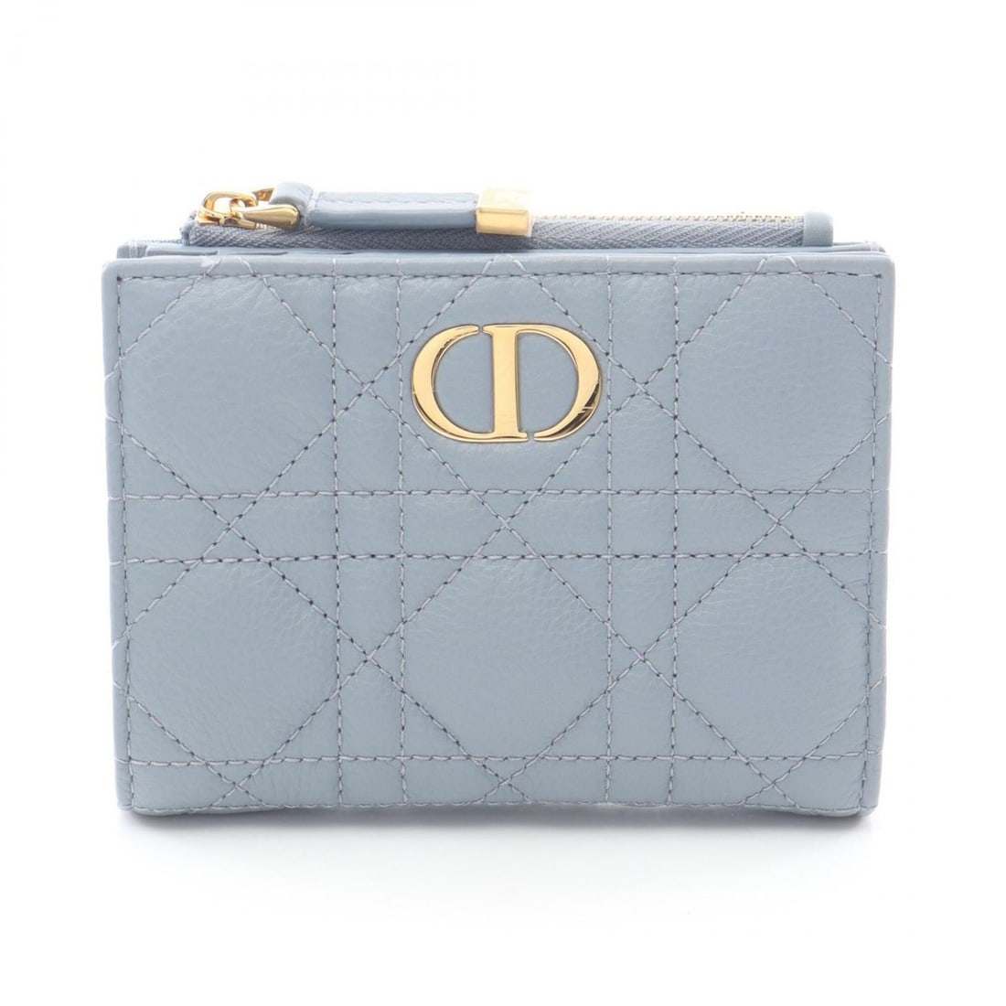 Christian Dior Dior Caro Dahila Cannage Bi-fold Wallet, Leather, Women's, Blue: --- Catalog ---Category: SizeSize (HxWxD): 9cm x 12cm x 2.5cm / 3.54'' x 4.72'' x 0.98''Category: DesignType: Wallet (bi-fold)Color: BlueGender: WomenMaterial: Leather Category: GeneralBrand: Christia
