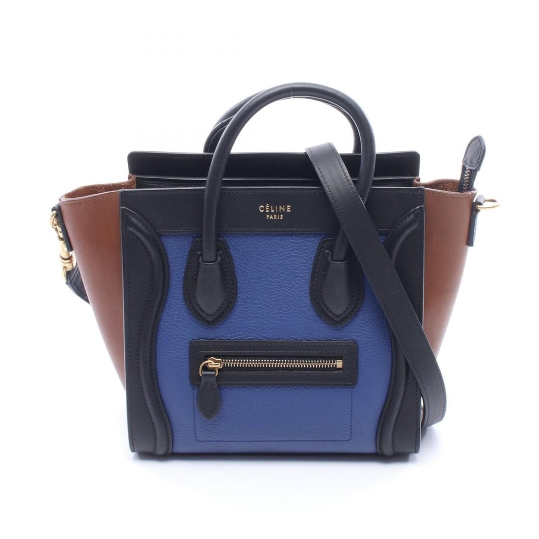 Celine Luggage Nano Shopper 2-Way Handbag, Leather, Women's, Blue, Black, Brown: --- Catalog ---Category: SizeSize (HxWxD): 20cm x 20cm x 9cm / 7.87'' x 7.87'' x 3.54''Category: DesignType: HandbagColor: Black, Blue, BrownGender: WomenMaterial: Leather Category: GeneralBrand: Celi