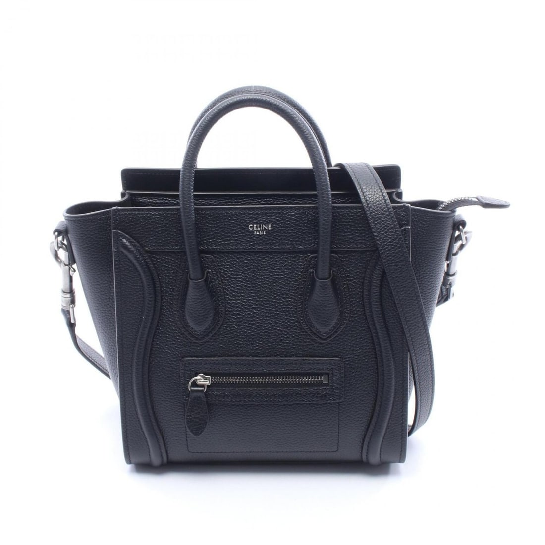 Celine Luggage Nano Shopper 2-Way Handbag, Leather, Women's, Black (1 of 11)