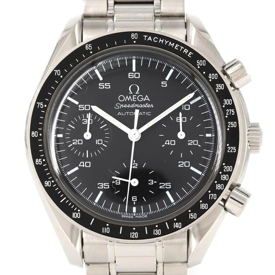 Omega Speedmaster 3510.50 SS Automatic Watch: --- Catalog ---Category: SizeWrist Size: 16cm / 6.29''Case Diameter: 39mm / 1.54''Category: DesignType: WristwatchGender: MenColor (Dial): BlackMaterial (Band): Stainless steelMaterial (Case): Stainle