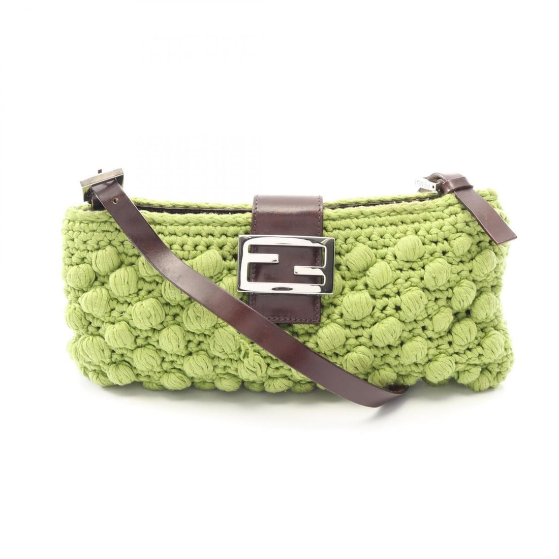 Fendi Mamma Bucket Shoulder Bag/Handbag, Canvas and Leather, Women's, Green/Brown: --- Catalog ---Category: SizeSize (HxWxD): 14cm x 30cm x 3cm / 5.51'' x 11.81'' x 1.18''Category: DesignType: Handbag, Shoulder bagColor: Brown, GreenGender: WomenMaterial: Canvas , Leather Category: 