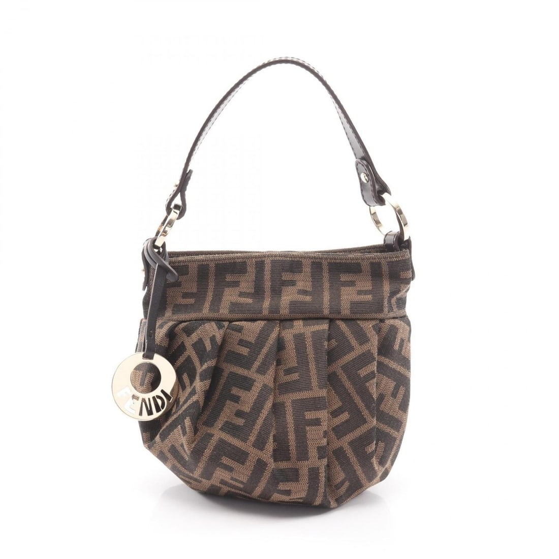 Fendi Zucca Handbag, Canvas and Leather, Women's, Brown/Black, 8BK044: --- Catalog ---Category: SizeSize (HxWxD): 16cm x 21cm x 12cm / 6.29'' x 8.26'' x 4.72''Category: DesignType: HandbagColor: Black, BrownGender: WomenMaterial: Canvas , Leather Category: GeneralMPN: 8B