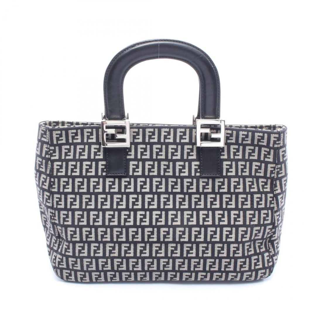 Fendi Zucca Tote Bag Handbag Canvas Leather Women's Black/Gray: --- Catalog ---Category: SizeSize (HxWxD): 22cm x 29cm x 11cm / 8.66'' x 11.41'' x 4.33''Category: DesignType: Handbag, Tote bagColor: Black, GrayGender: WomenMaterial: Canvas , Leather Category: Gene