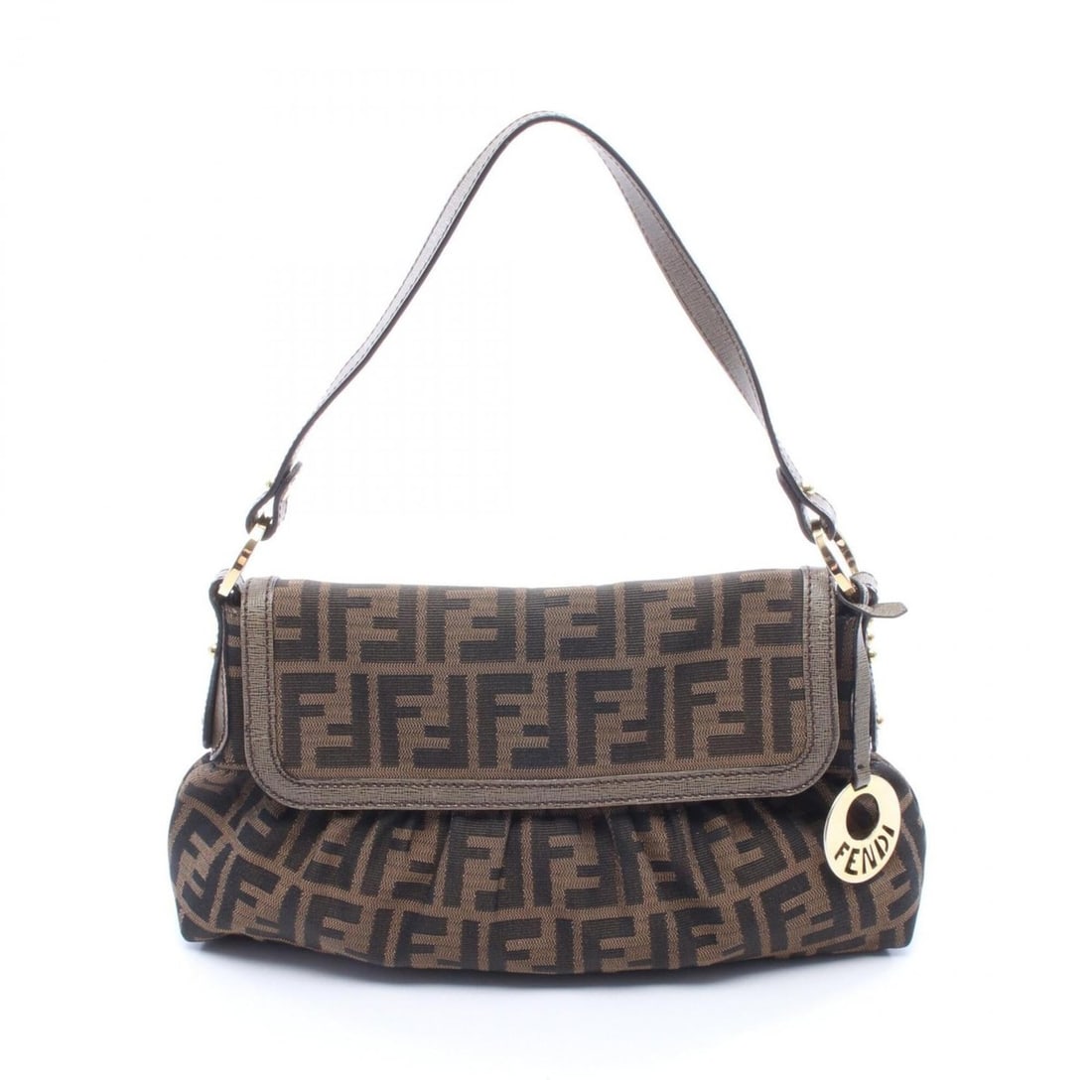 Fendi Zucca Shoulder Bag/Handbag, Canvas and Leather, Women's, Brown: --- Catalog ---Category: SizeSize (HxWxD): 21cm x 31cm x 5cm / 8.26'' x 12.2'' x 1.96''Category: DesignType: Handbag, Shoulder bagColor: BrownGender: WomenMaterial: Canvas , Leather Category: GeneralB