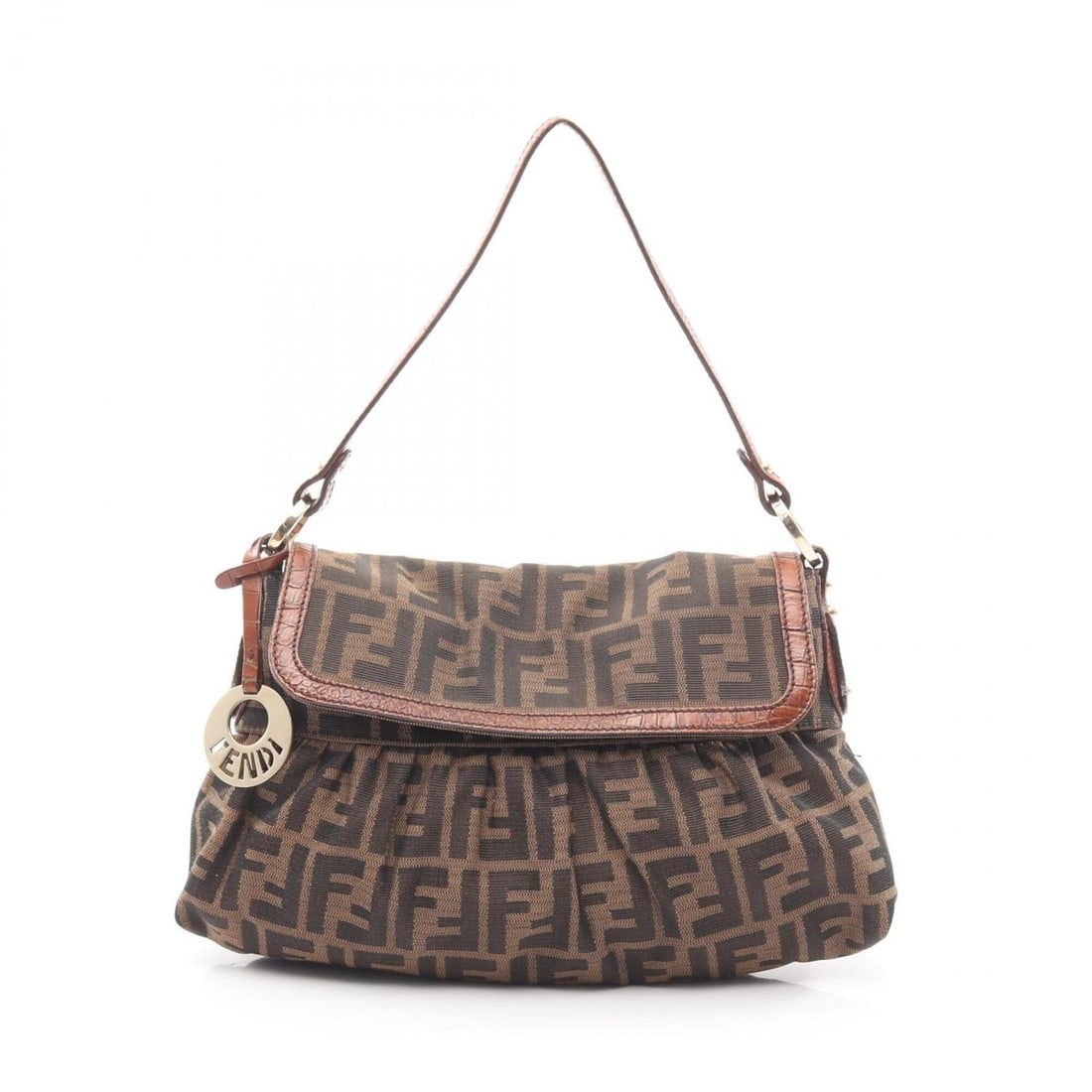 Fendi Zucca Shoulder Bag/Handbag, Canvas and Leather, Women's, Brown: --- Catalog ---Category: SizeSize (HxWxD): 21cm x 31cm x 5cm / 8.26'' x 12.2'' x 1.96''Category: DesignType: Handbag, Shoulder bagColor: BrownGender: WomenMaterial: Canvas , Leather Category: GeneralB