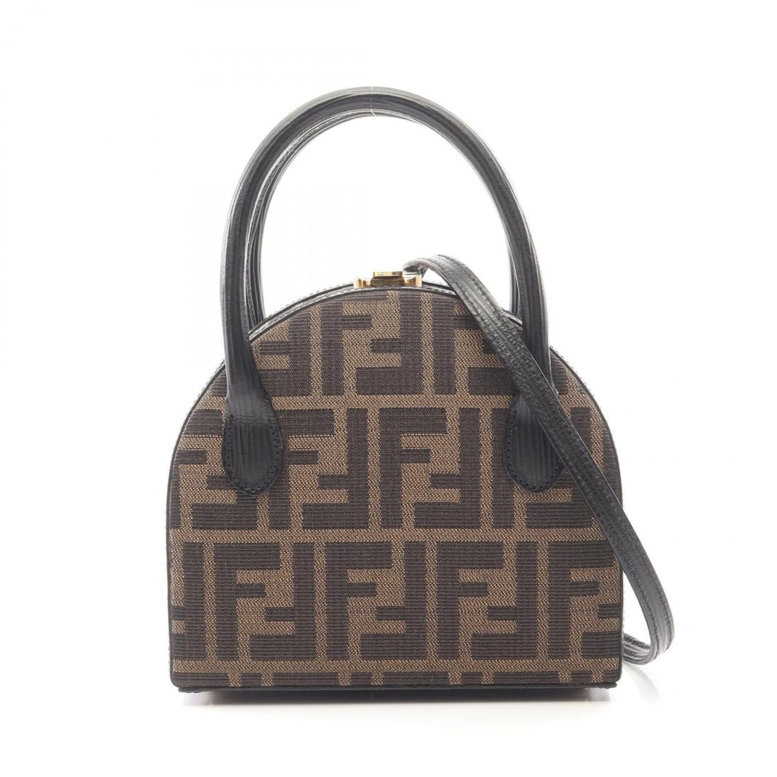 Fendi Zucca 2-Way Handbag, Canvas and Leather, Women's, Brown (1 of 12)