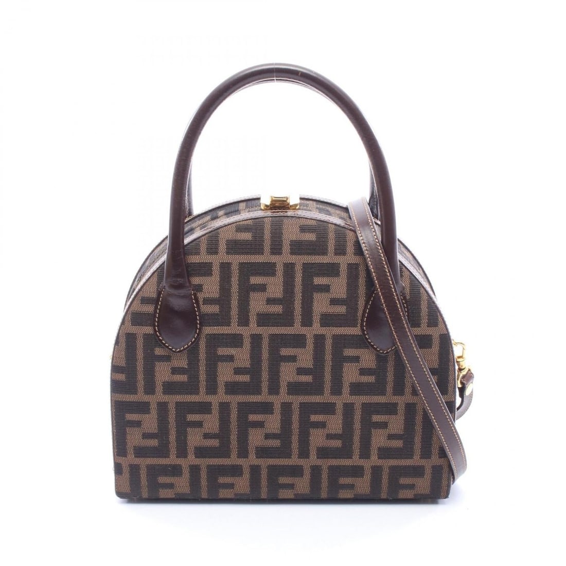 Fendi Zucca 2-Way Handbag, Canvas and Leather, Women's, Brown: --- Catalog ---Category: SizeSize (HxWxD): 19cm x 22cm x 9cm / 7.48'' x 8.66'' x 3.54''Category: DesignType: HandbagColor: BrownGender: WomenMaterial: Canvas , Leather Category: GeneralBrand: