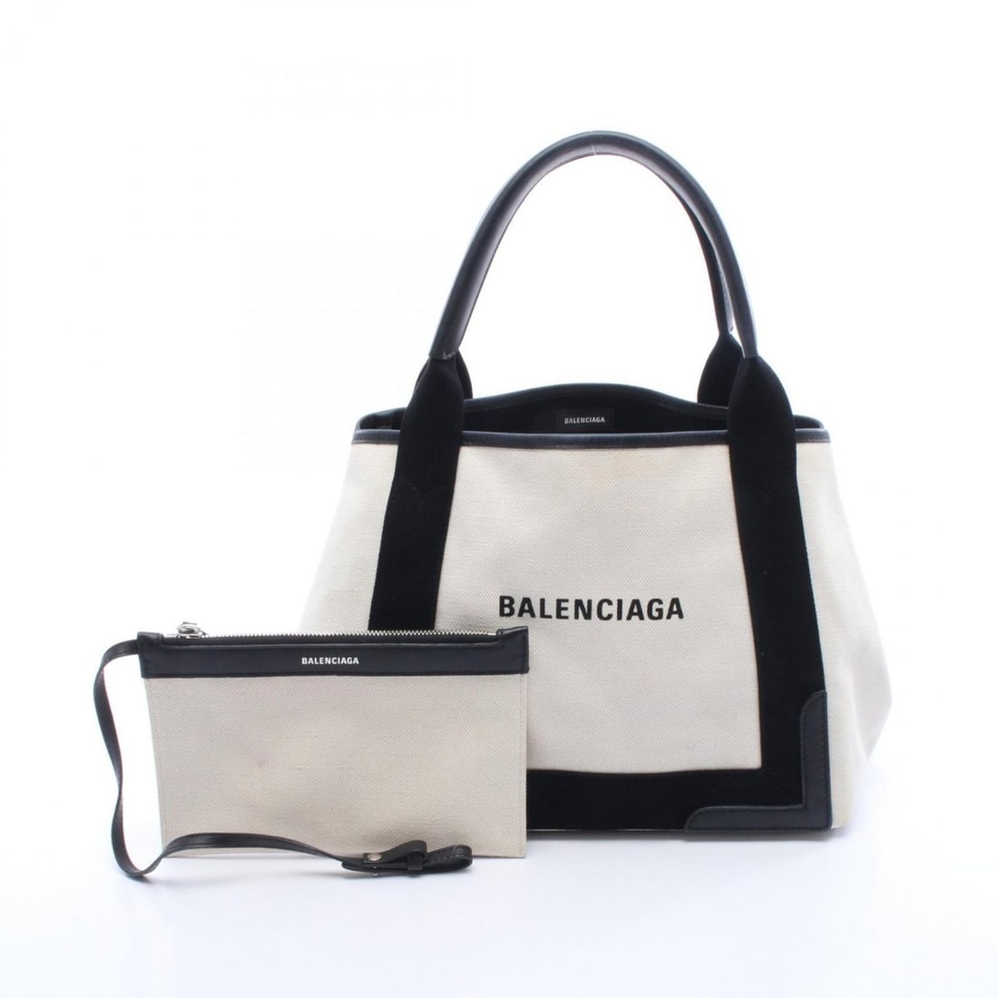 Balenciaga NAVY CABAS S Navy Cabas Tote Bag Handbag Canvas Women's Ivory/Black: --- Catalog ---Category: SizeSize (HxWxD): 24cm x 30cm x 18cm / 9.44'' x 11.81'' x 7.08''Category: DesignType: Handbag, Pouch, Tote bagColor: Black, IvoryGender: WomenMaterial: Canvas Category: