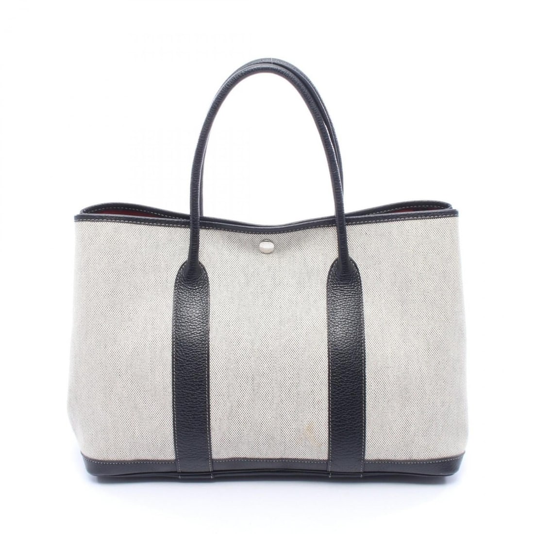 Hermes Garden Party PM Bolduc Ribbon Tote Bag Handbag Leather Toile H Women's Gray/Black: --- Catalog ---Category: SizeSize (HxWxD): 25cm x 36cm x 17cm / 9.84'' x 14.17'' x 6.69''Category: DesignType: Handbag, Tote bagColor: Black, GrayGender: WomenMaterial: Toile H , Leather Category: Gen