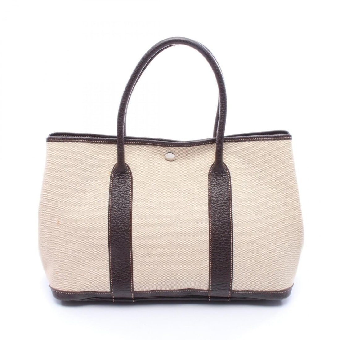 Hermes Garden Party PM Tote Bag Handbag Leather Toile H Women's Beige/Brown: --- Catalog ---Category: SizeSize (HxWxD): 25cm x 36cm x 17cm / 9.84'' x 14.17'' x 6.69''Category: DesignType: Handbag, Tote bagColor: Beige, BrownGender: WomenMaterial: Toile H , Leather Category: Ge