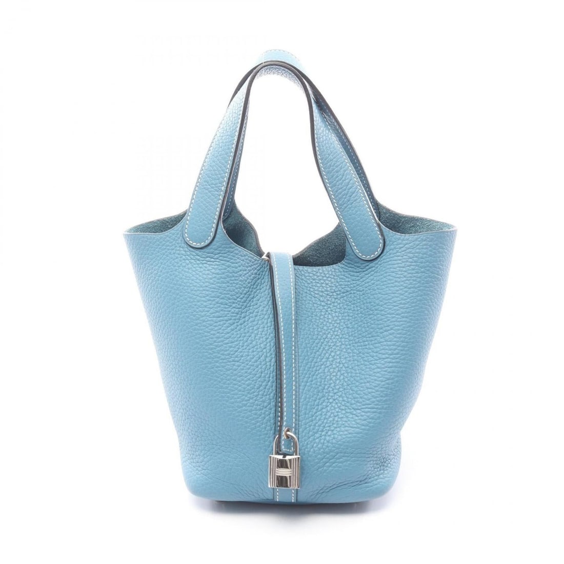 Hermes Picotin Lock PM Blue Jean Handbag, Taurillon Clemence Leather, Women's: --- Catalog ---Category: SizeSize (HxWxD): 18.5cm x 19cm x 13.5cm / 7.28'' x 7.48'' x 5.31''Category: DesignType: HandbagColor: BlueGender: WomenMaterial: Taurillon clemence leather Category: GeneralB