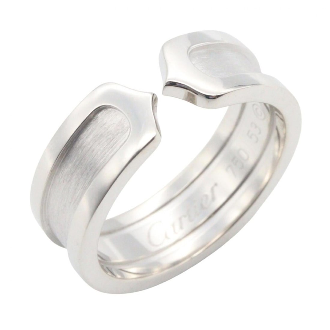 Cartier C2 Small Ring, 18K White Gold (18KWG), Women's Silver-tone Ring.: --- Catalog ---Category: SizeJP Size: 12US Size: 6.5Category: DesignType: Band ringColor: SilverGender: WomenMaterial: White gold (18K)Category: GeneralBrand: Cartier--- Item List ---Section: Conditio