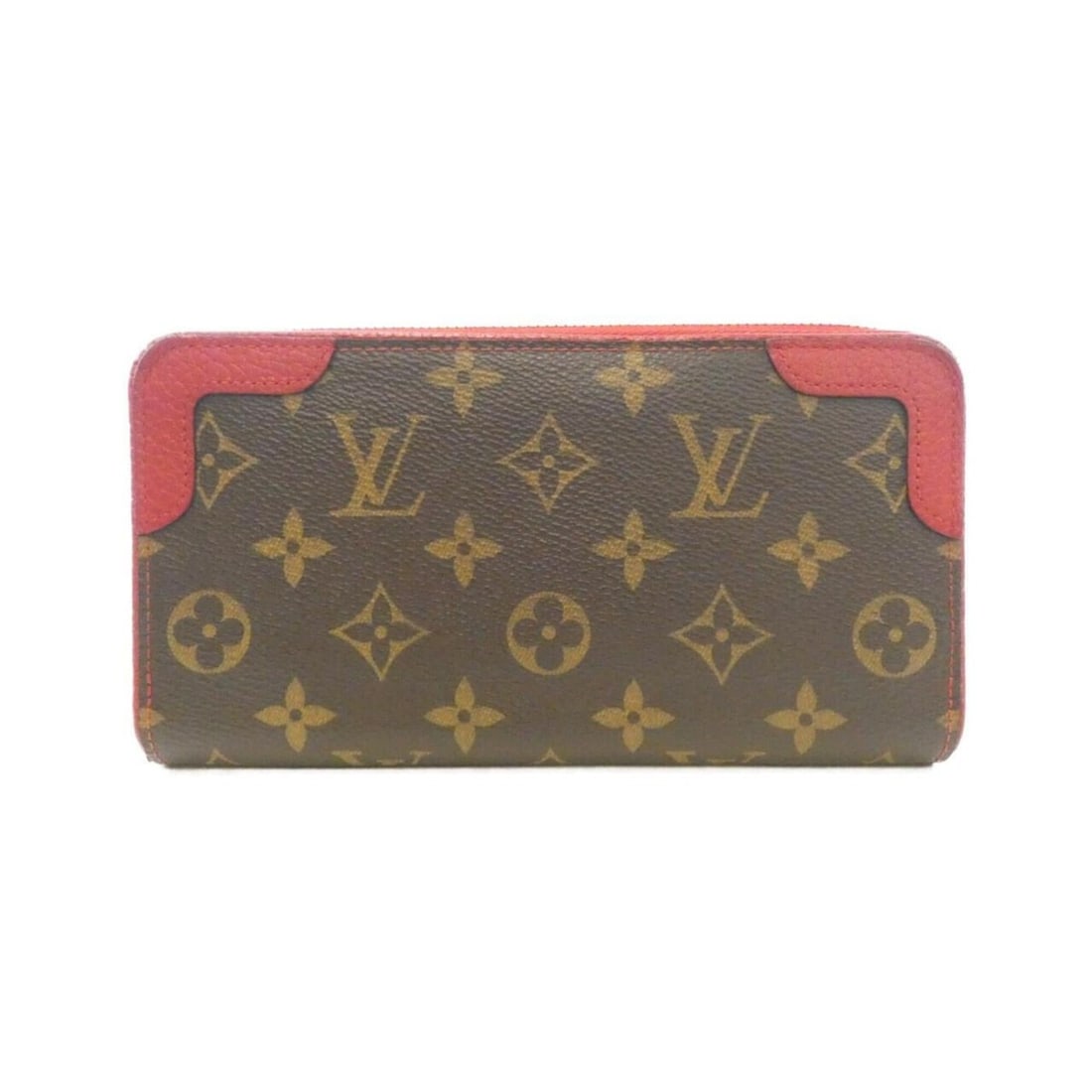 Louis Vuitton Monogram Zippy Wallet Retiro M61854: --- Catalog ---Category: SizeSize (HxWxD): 10cm x 19cm x 2.5cm / 3.93'' x 7.48'' x 0.98''Category: DesignType: Long wallet (bi-fold)Color: Brown, CeriseGender: WomenMaterial: Coated canvas Category: