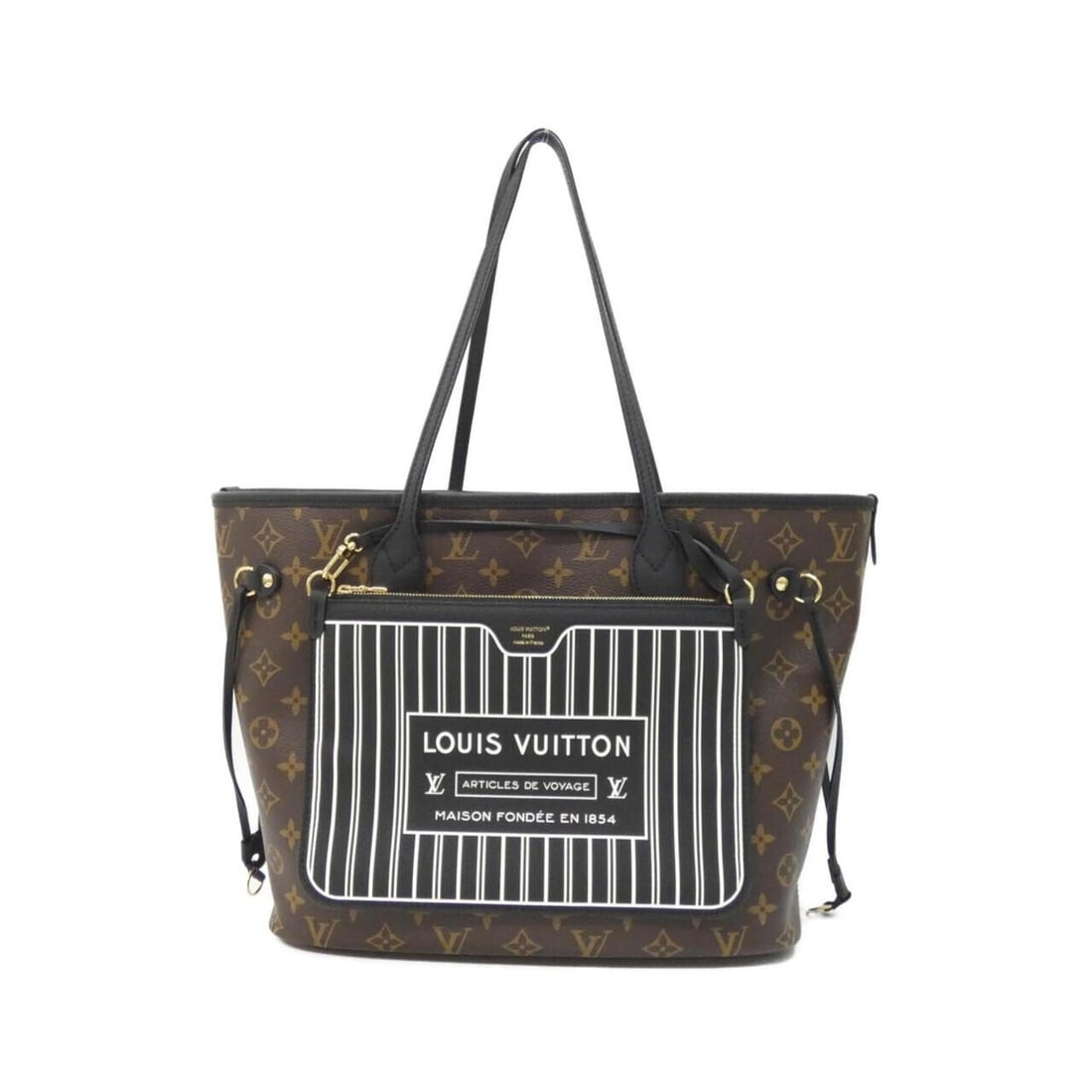 Louis Vuitton Monogram Neverfull Inside Out MM M28351 Handbag: --- Catalog ---Category: SizeSize (HxWxD): 28cm x 46cm x 16cm / 11.02'' x 18.11'' x 6.29''Category: DesignType: HandbagColor: Black, BrownGender: Women,MenMaterial: Monogram , Leather Leather/Fur