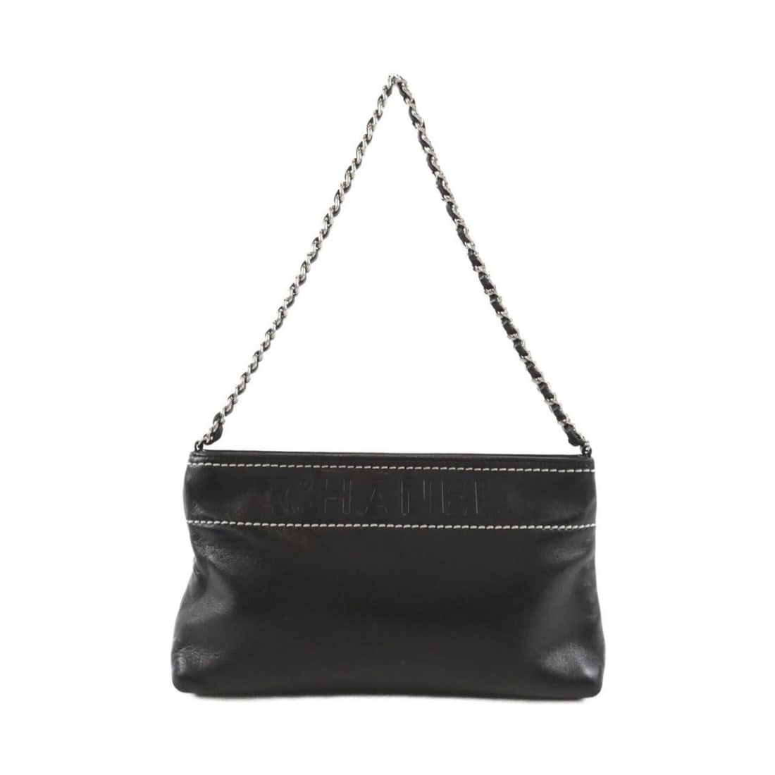 Chanel 24779 Accessory Pouch: --- Catalog ---Category: SizeSize (HxWxD): 13cm x 22cm x 5cm / 5.11'' x 8.66'' x 1.96''Category: DesignType: Pouch, Shoulder bagColor: BlackGender: WomenMaterial: Leather Leather/Fur Type: