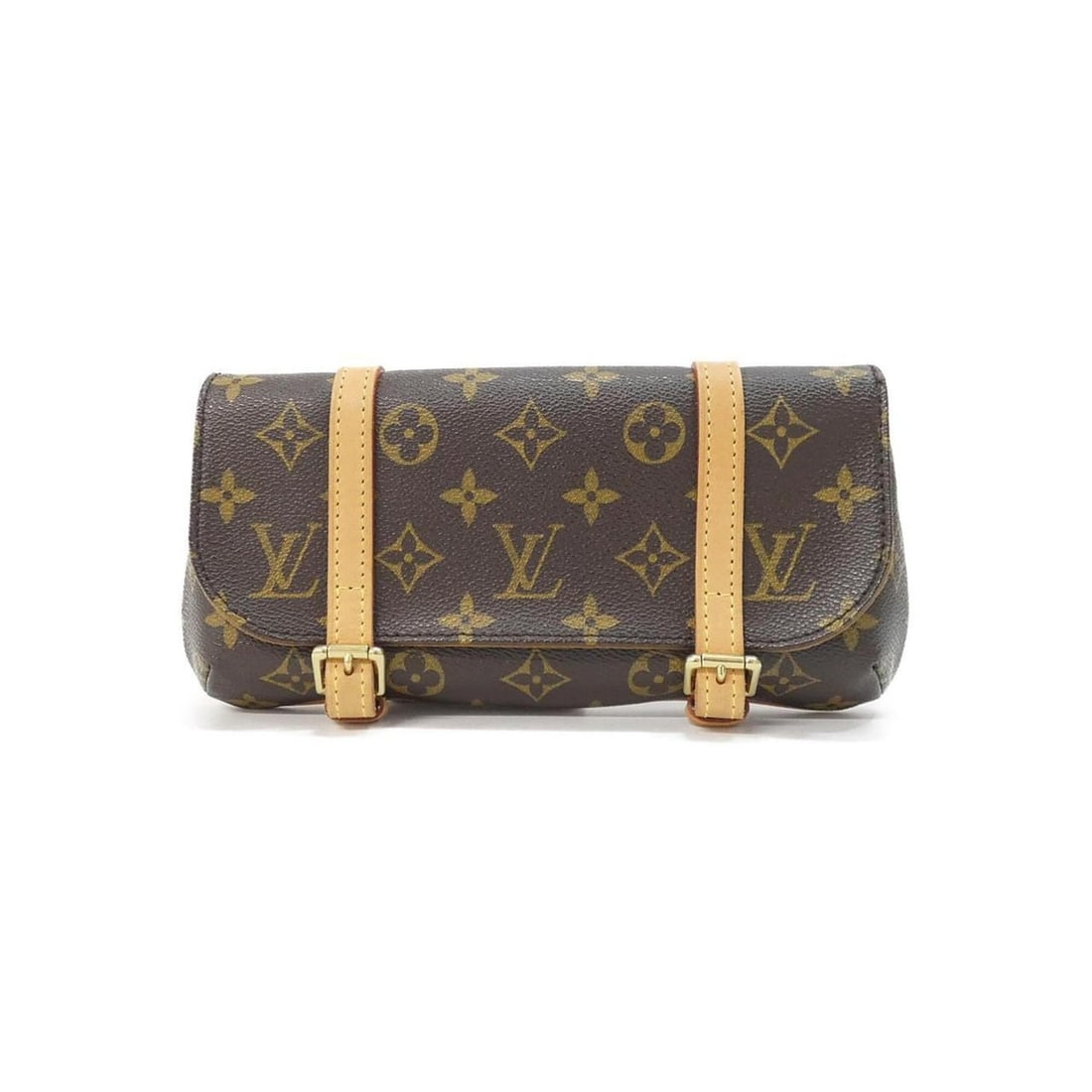 Louis Vuitton Monogram Pochette Marelle M51159 Waist Bag: --- Catalog ---Category: SizeSize (HxWxD): 10cm x 24cm x 3cm / 3.93'' x 9.44'' x 1.18''Category: DesignType: Fanny pack, PochetteColor: MarronGender: WomenMaterial: Coated canvas Hardware Color: