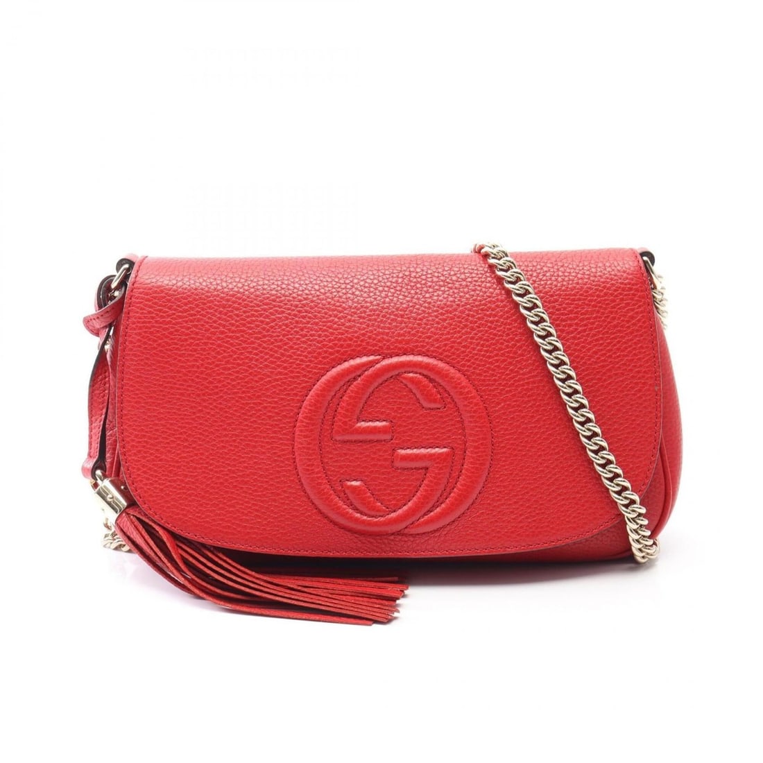 Gucci Soho Interlocking G Shoulder Bag Handbag Leather Women's Red 536224: --- Catalog ---Category: SizeSize (HxWxD): 16cm x 27cm x 5cm / 6.29'' x 10.62'' x 1.96''Category: DesignType: Handbag, Shoulder bagColor: Red colorGender: WomenMaterial: Leather Category: GeneralMPN: 