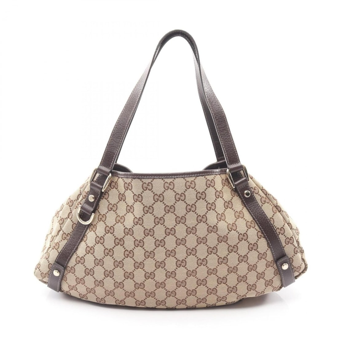 Gucci Abbey GG Canvas Shoulder Bag/Handbag, and Leather, Women's, Beige/Brown, 130736: --- Catalog ---Category: SizeSize (HxWxD): 25cm x 42cm x 11cm / 9.84'' x 16.53'' x 4.33''Category: DesignType: Handbag, Shoulder bagColor: Beige, BrownGender: WomenMaterial: GG canvas , Leather Catego