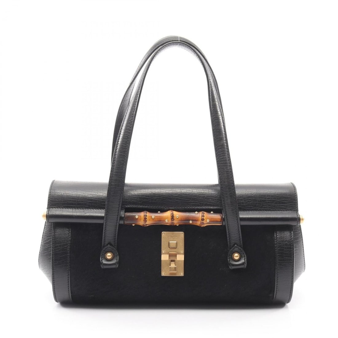 Gucci Bamboo Shoulder Bag/Handbag, Leather, Women's, Black, Item No. 114993: --- Catalog ---Category: SizeSize (HxWxD): 17cm x 32cm x 12cm / 6.69'' x 12.59'' x 4.72''Category: DesignType: Handbag, Shoulder bagColor: BlackGender: WomenMaterial: Leather Category: GeneralMPN: 114