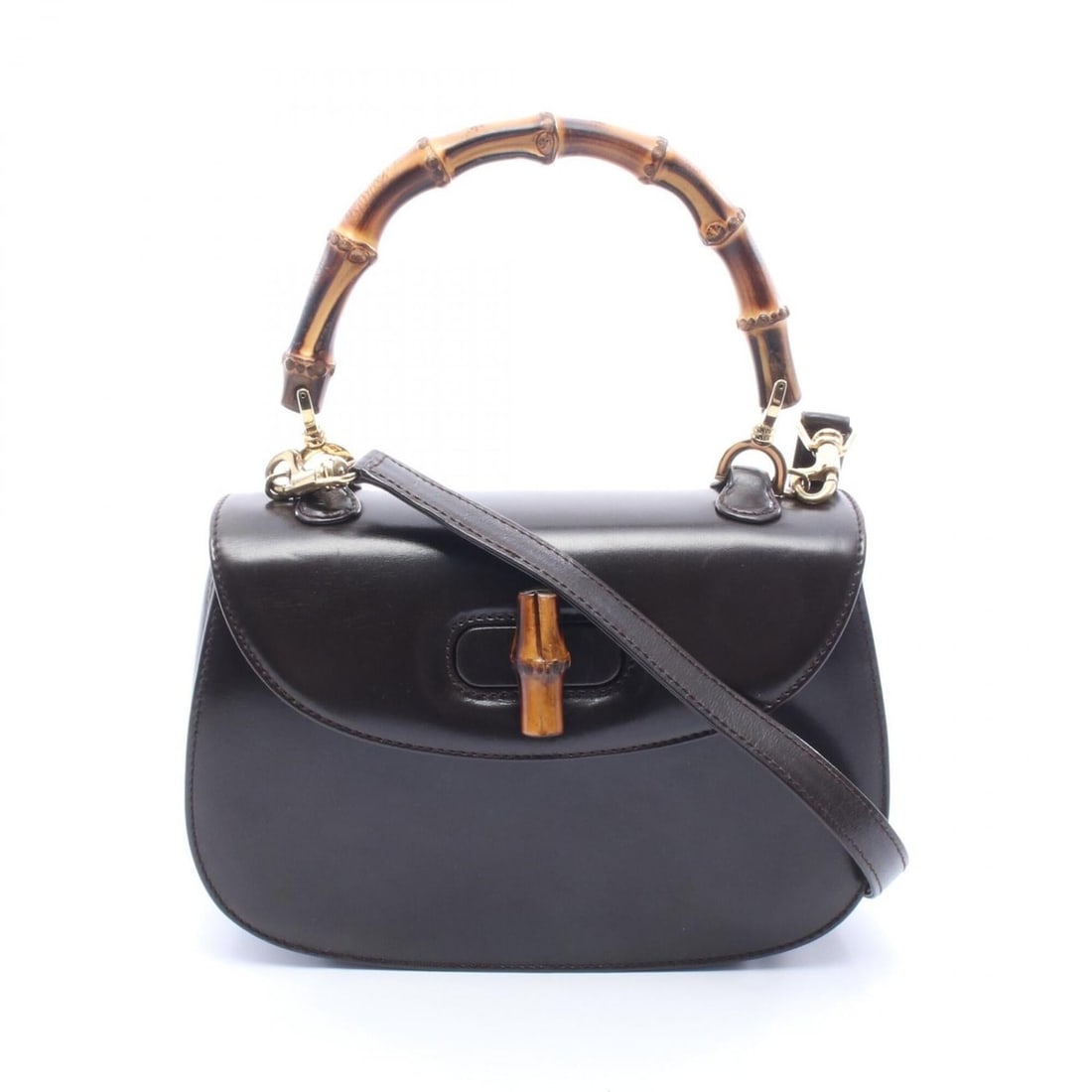 Gucci Bamboo 2-Way Handbag, Leather, Women's, Black, 000?2046?0188: --- Catalog ---Category: SizeSize (HxWxD): 15cm x 21cm x 8cm / 5.9'' x 8.26'' x 3.14''Category: DesignType: HandbagColor: BlackGender: WomenMaterial: Leather Category: GeneralMPN: 000?2046?0188Brand: 