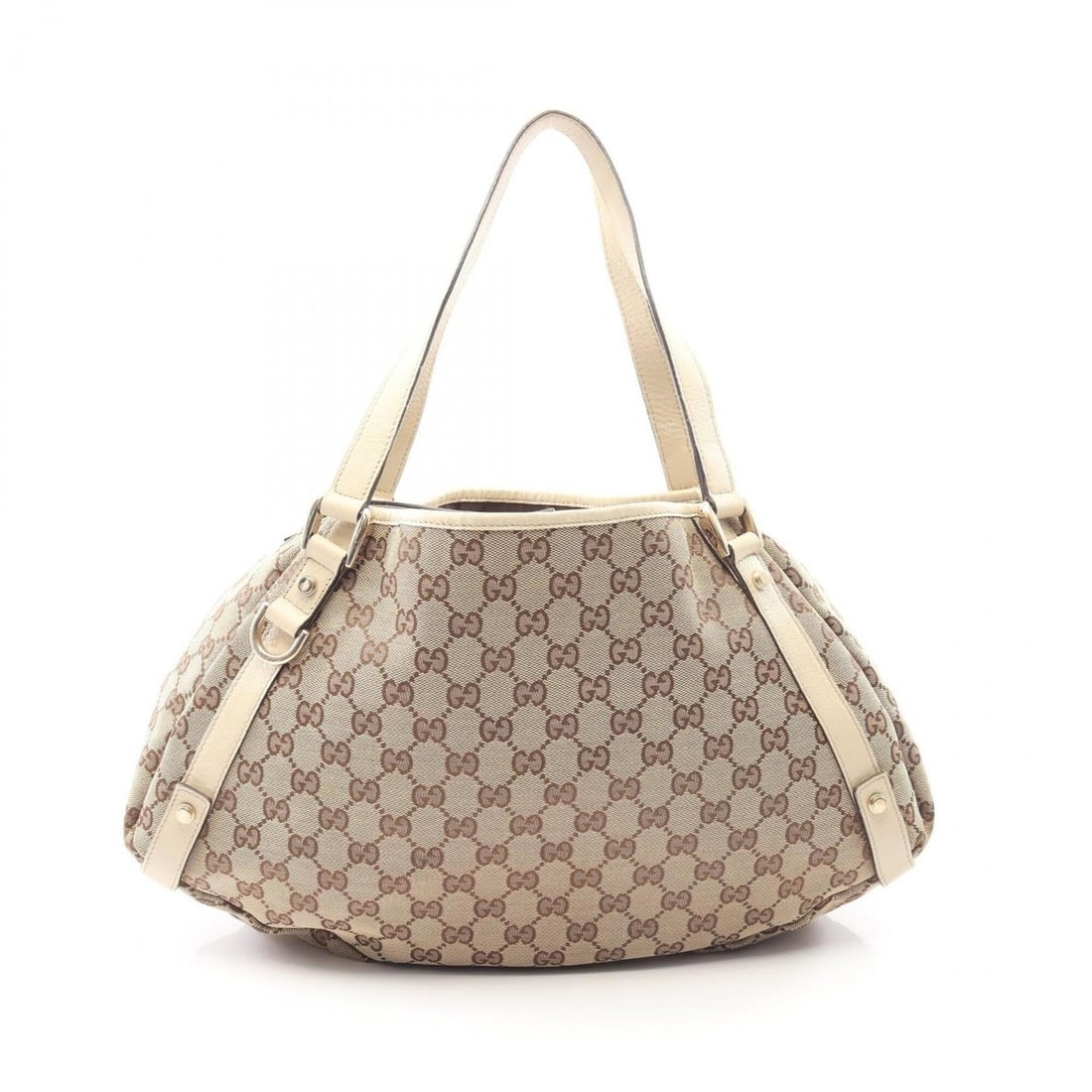 Gucci Abbey GG Canvas Shoulder Bag/Handbag, and Leather, Women's, Beige/Ivory, 130736: --- Catalog ---Category: SizeSize (HxWxD): 25cm x 42cm x 11cm / 9.84'' x 16.53'' x 4.33''Category: DesignType: Handbag, Shoulder bagColor: Beige, IvoryGender: WomenMaterial: GG canvas , Leather Catego
