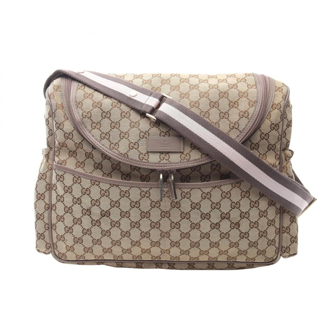 Gucci GG Canvas Mother's Bag, Shoulder Handbag, and Leather, Women's, Beige/Brown, Item No. 123326 (1 of 20)