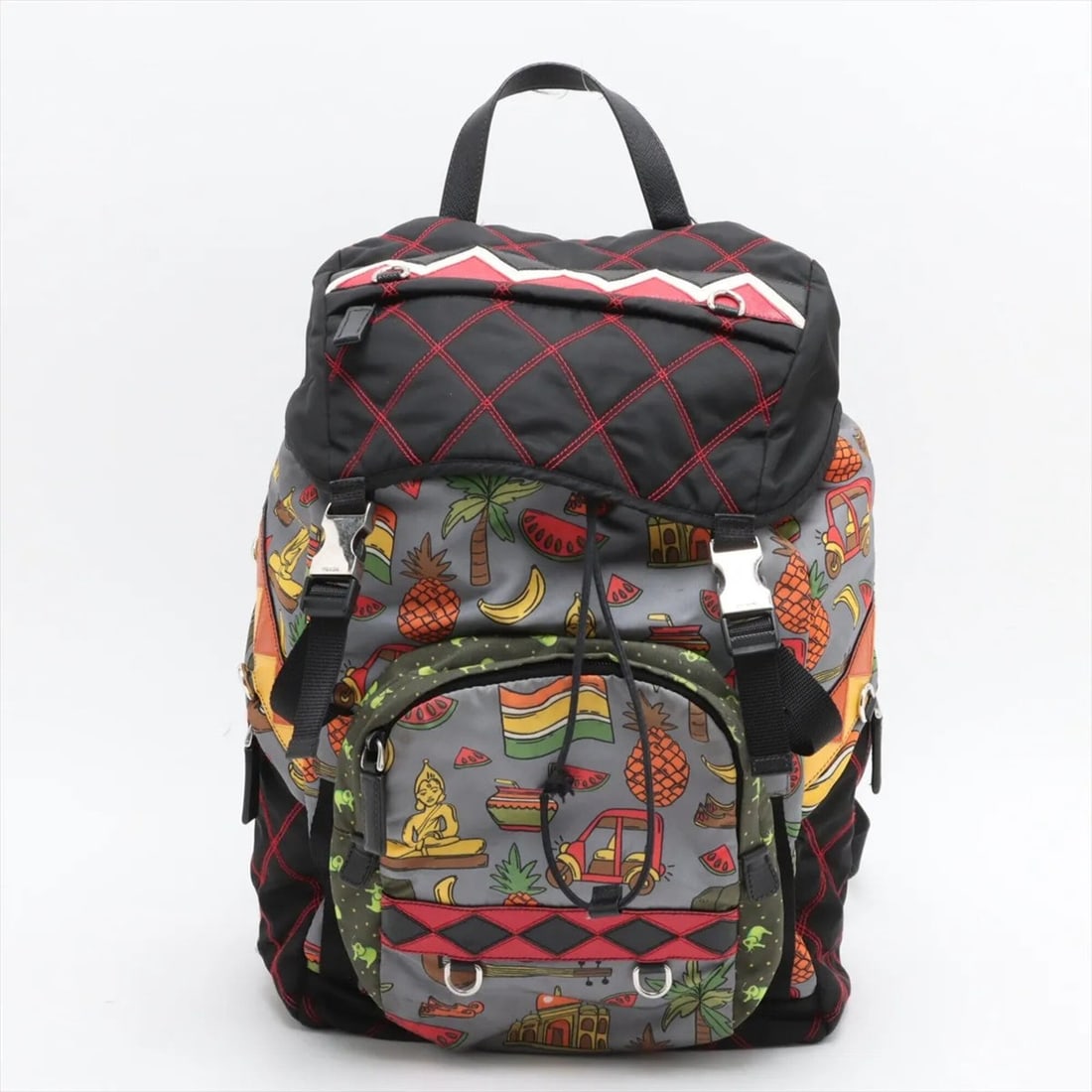Prada Tessuto Nylon All-Over Print Triangle Logo Backpack/Shoulder Bag/Handbag for Men: --- Catalog ---Category: SizeSize (HxWxD): 42cm x 26cm x 13cm / 16.53'' x 10.23'' x 5.11''Category: DesignType: Backpack, Shoulder bagColor: Multi-colorGender: MenCategory: GeneralBrand: Prada--- Item