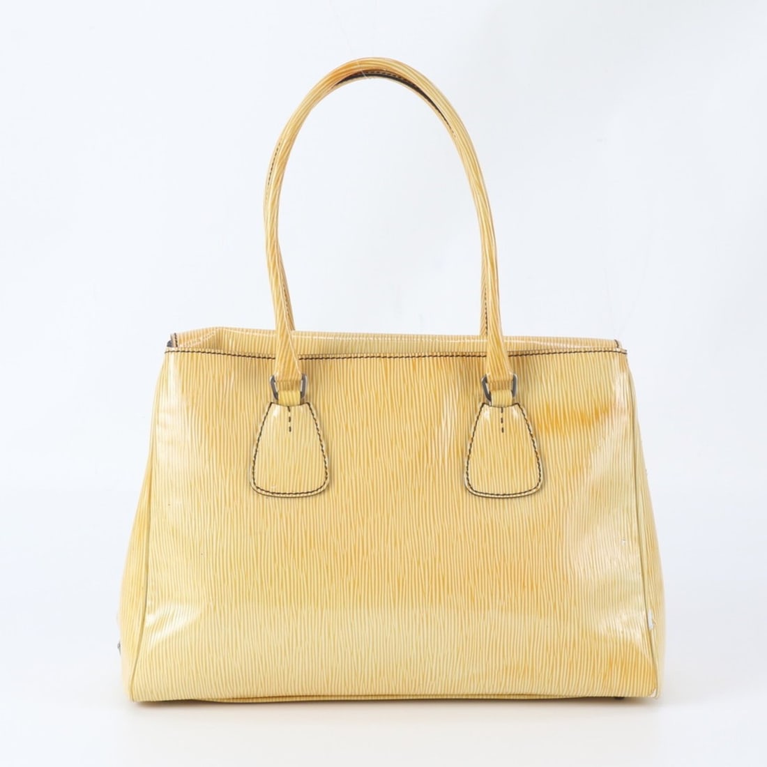 Prada Triangle Logo Leather Tote Bag, Handbag, Shoulder Women's: --- Catalog ---Category: SizeSize (HxWxD): 28cm x 37cm x 14cm / 11.02'' x 14.56'' x 5.51''Category: DesignType: Handbag, Shoulder bag, Tote bagColor: YellowGender: WomenMaterial: Leather Category: Gen