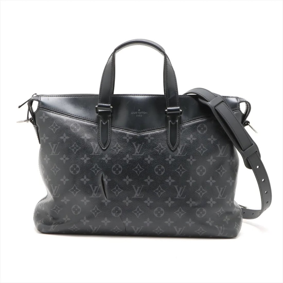 Louis Vuitton RFID-protected Monogram Eclipse Explorer 2-way handbag/shoulder bag for men.: --- Catalog ---Category: SizeSize (HxWxD): 30cm x 38cm x 9cm / 11.81'' x 14.96'' x 3.54''Category: DesignType: Shoulder bagColor: BlackGender: MenMaterial: Leather , Coated canvas Category: GeneralBra