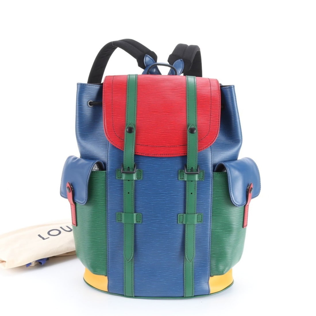 Louis Vuitton Epi Christopher M55565 Leather Backpack/Rucksack/Shoulder Bag for Men: --- Catalog ---Category: SizeSize (HxWxD): 46cm x 33cm x 13cm / 18.11'' x 12.99'' x 5.11''Category: DesignType: Backpack, Shoulder bagColor: Multi-colorGender: MenMaterial: Leather Category: GeneralBr