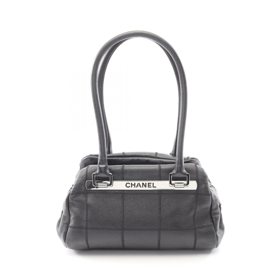Chanel Chocolate Bar Shoulder Bag/Handbag, Caviar Leather (Grained Calfskin), Women's, Black: --- Catalog ---Category: SizeSize (HxWxD): 17cm x 25cm x 10cm / 6.69'' x 9.84'' x 3.93''Category: DesignType: Handbag, Shoulder bagColor: BlackGender: WomenMaterial: Grained Calfskin Hardware Color: S
