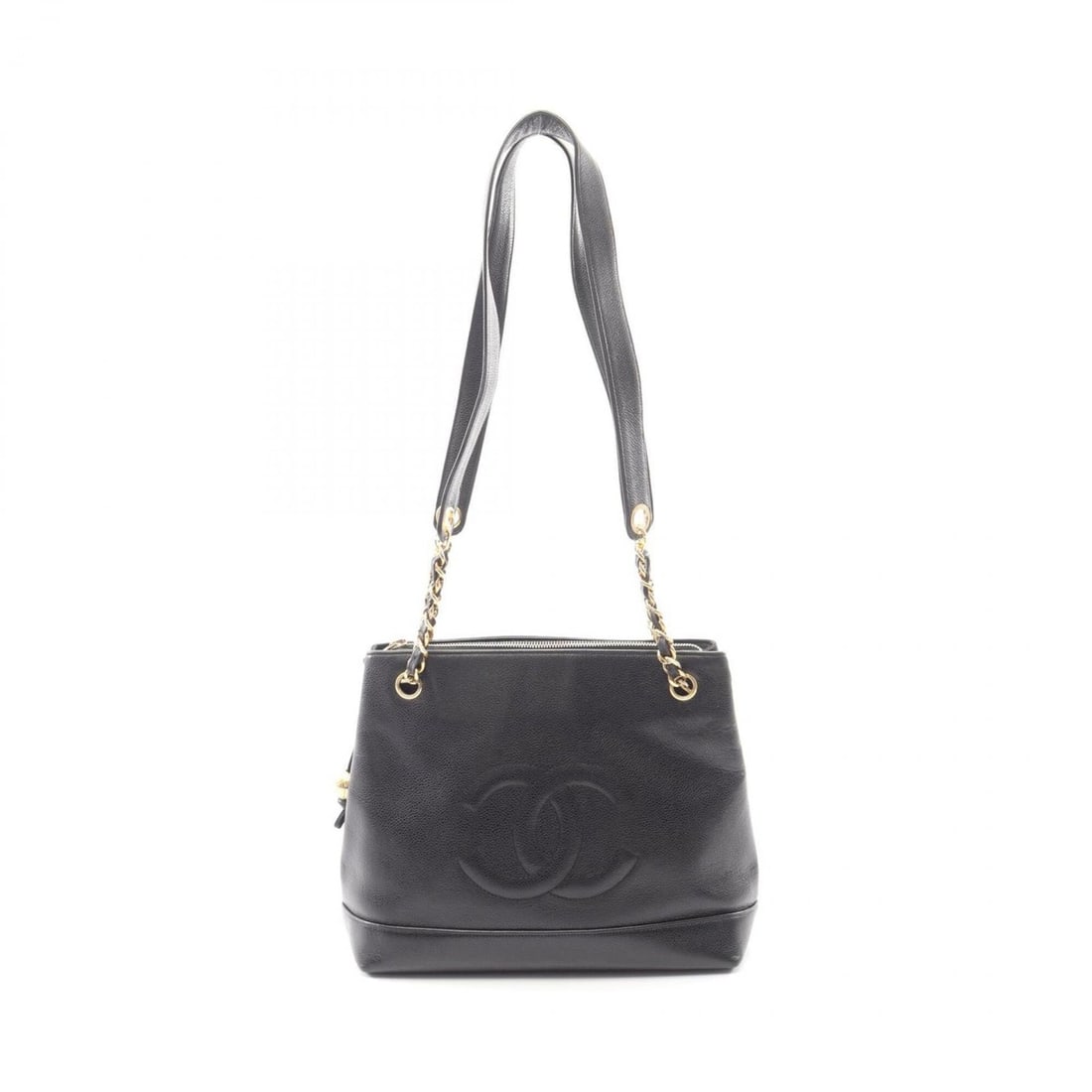 Chanel Coco Mark Tote Bag Handbag, Caviar Leather (Grained Calfskin), Women's, Black: --- Catalog ---Category: SizeSize (HxWxD): 24cm x 29cm x 11cm / 9.44'' x 11.41'' x 4.33''Category: DesignType: Handbag, Tote bagColor: BlackGender: WomenMaterial: Grained Calfskin Hardware Color: Gold