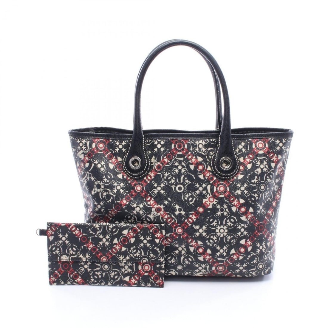 Chanel Coco Travel Tote Bag, Handbag, Coated Canvas Leather, Women's, Black/Multicolor: --- Catalog ---Category: SizeSize (HxWxD): 25cm x 32cm x 11cm / 9.84'' x 12.59'' x 4.33''Category: DesignType: Handbag, Pouch, Tote bagColor: Black, Multi-colorGender: WomenMaterial: Coated canvas , L