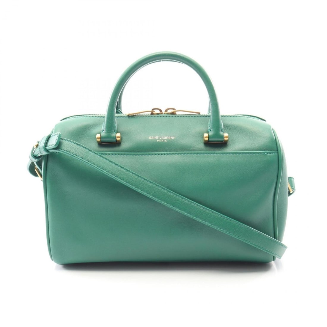 Yves Saint Laurent Saint Laurent Paris Baby Duffle 2-Way Handbag, Leather, Women's, Green: --- Catalog ---Category: SizeSize (HxWxD): 15cm x 23cm x 10.5cm / 5.9'' x 9.05'' x 4.13''Category: DesignType: HandbagColor: GreenGender: WomenMaterial: Leather Category: GeneralBrand: Yves Saint Laur