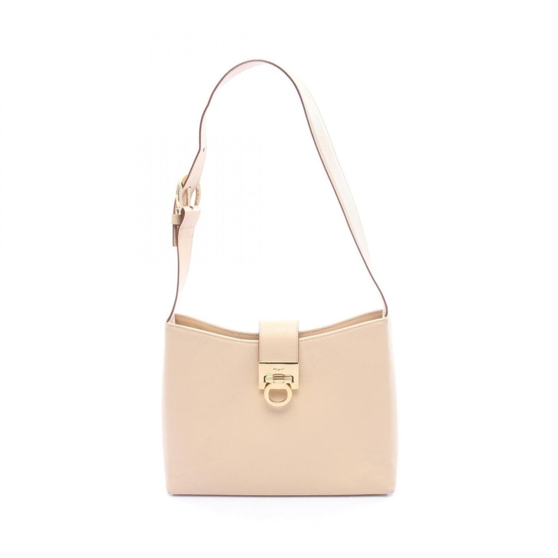 Salvatore Ferragamo Gancini Shoulder Bag/Handbag, Leather, Women's, Beige (1 of 18)
