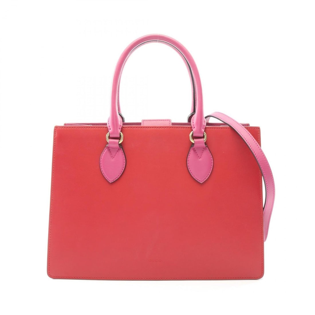Gucci 2-Way Handbag, Leather, Women's, Red/Pink, 409531: --- Catalog ---Category: SizeSize (HxWxD): 23cm x 33cm x 5cm / 9.05'' x 12.99'' x 1.96''Strap Length: 107cm - 117cm / 42.12'' - 46.06''Handle Length: 40cm / 15.74''Category: DesignType: HandbagColor: 