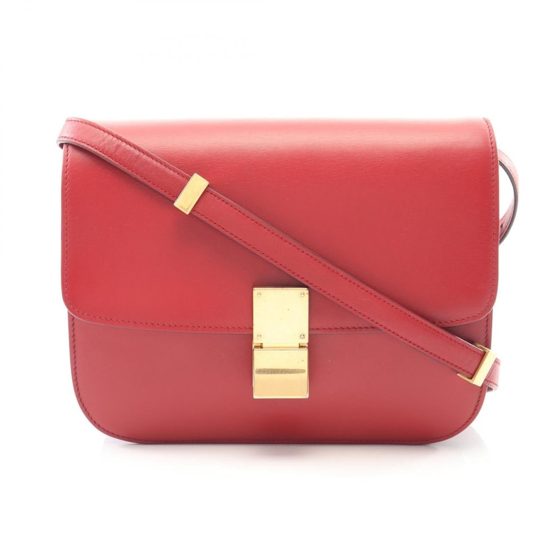 Celine Classic Box Medium Shoulder Bag/Handbag, Leather, Women's, Red: --- Catalog ---Category: SizeSize (HxWxD): 18.5cm x 23cm x 5cm / 7.28'' x 9.05'' x 1.96''Category: DesignType: Handbag, Shoulder bagColor: Red colorStyle: ClassicGender: WomenMaterial: Leather Categor