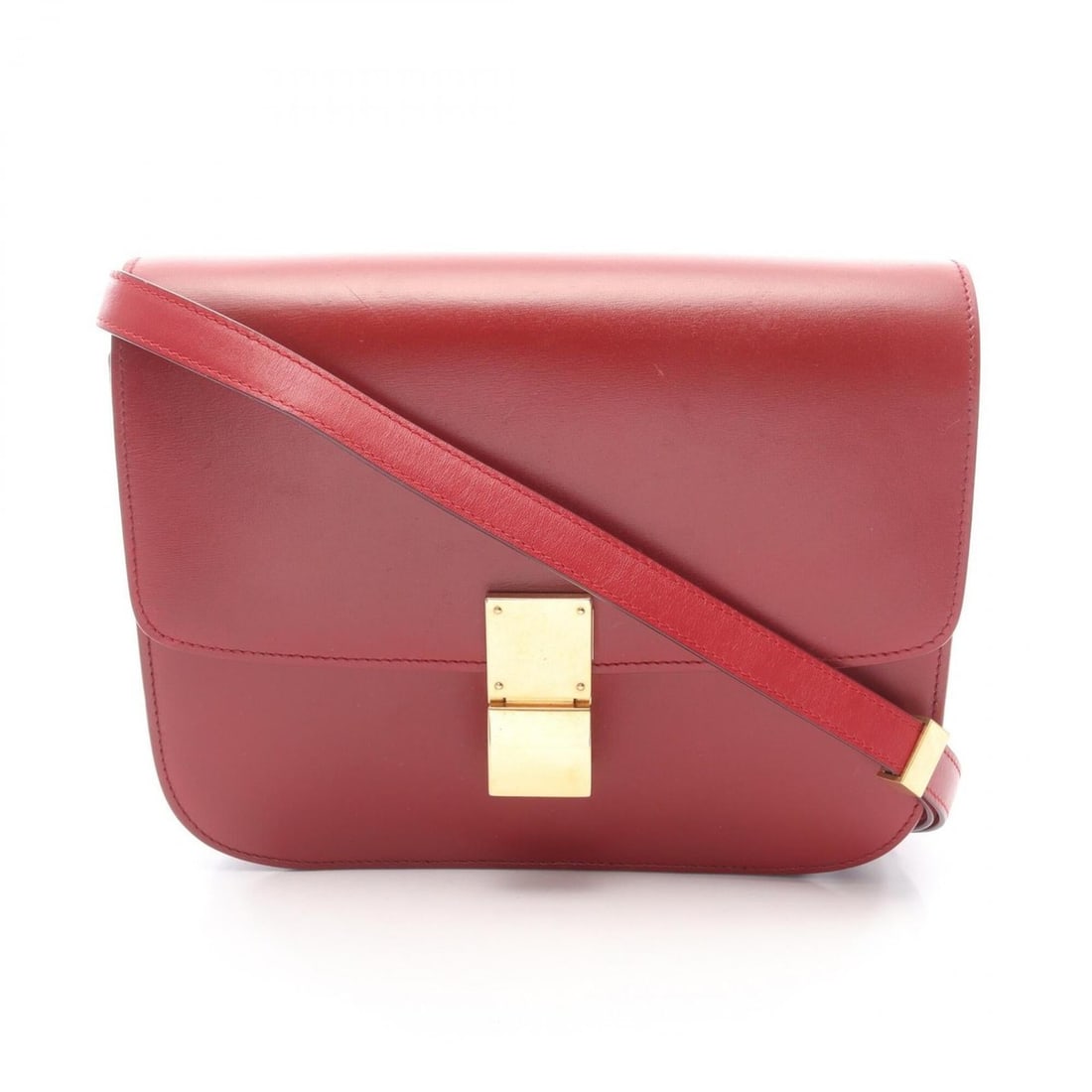 Celine Classic Box Medium Shoulder Bag/Handbag, Leather, Women's, Red: --- Catalog ---Category: SizeSize (HxWxD): 18.5cm x 23.5cm x 6cm / 7.28'' x 9.25'' x 2.36''Category: DesignType: Handbag, Shoulder bagColor: Red colorStyle: ClassicGender: WomenMaterial: Leather Categ