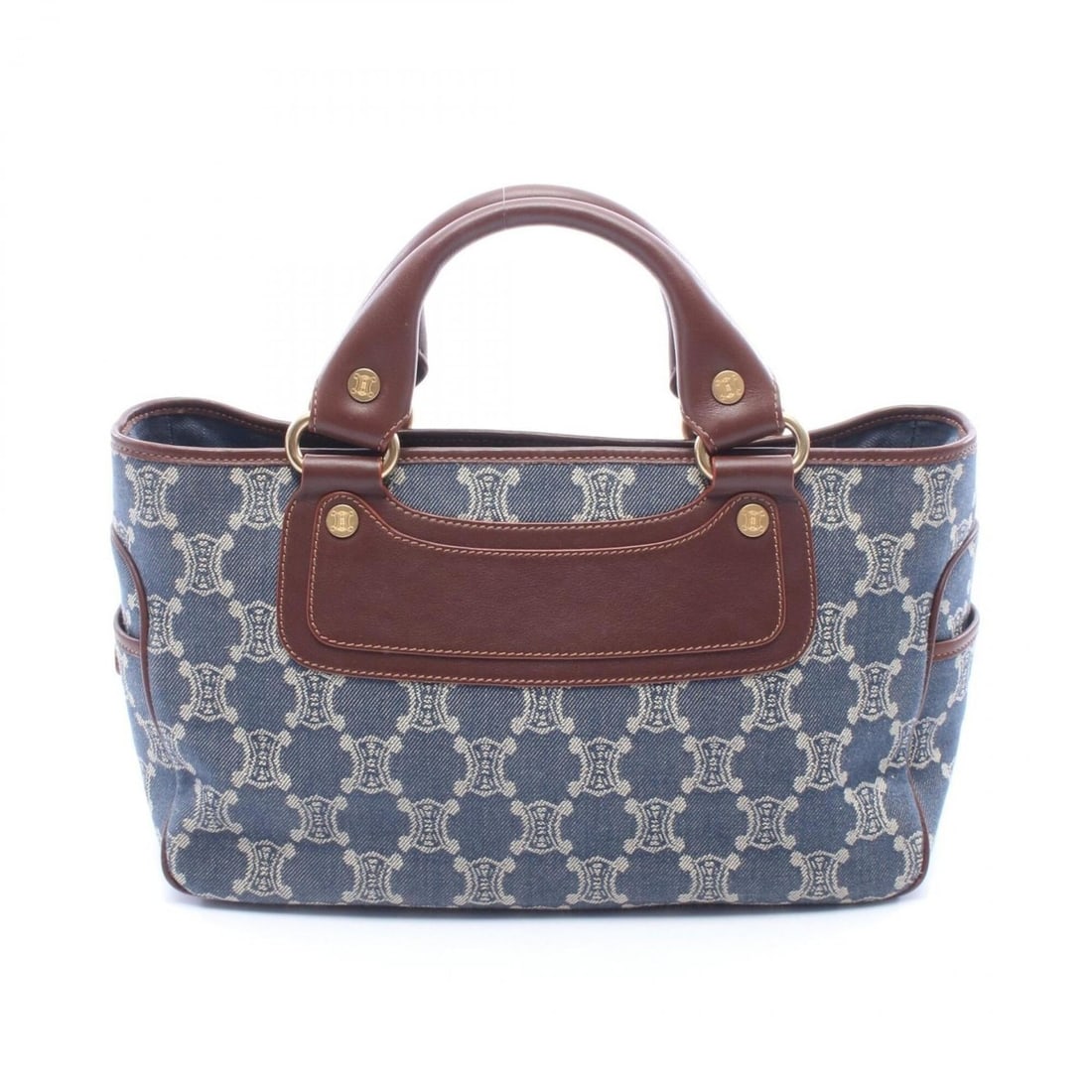 Celine Boogie Bag Macadam Handbag, Denim Leather, Women's, Navy/Brown: --- Catalog ---Category: SizeSize (HxWxD): 20cm x 32cm x 13cm / 7.87'' x 12.59'' x 5.11''Category: DesignType: HandbagColor: Brown, NavyGender: WomenMaterial: Denim , Leather Category: GeneralBrand: C
