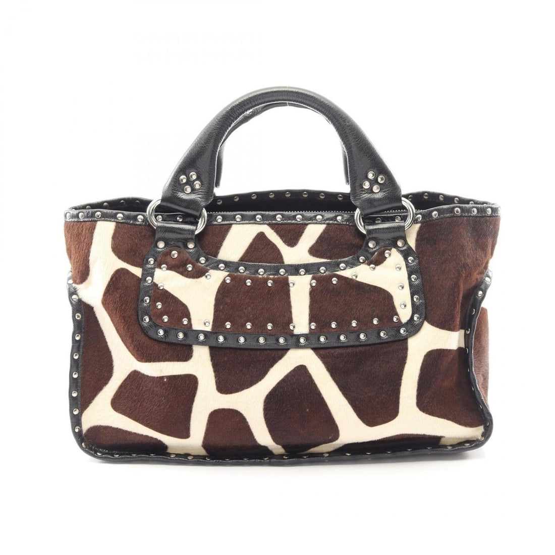 Celine Boogie Bag Handbag, Leather, Women's, Brown, Ivory, Black: --- Catalog ---Category: SizeSize (HxWxD): 19cm x 31cm x 13cm / 7.48'' x 12.2'' x 5.11''Category: DesignType: HandbagColor: Black, Brown, IvoryGender: WomenMaterial: Leather Category: GeneralBrand: Ce