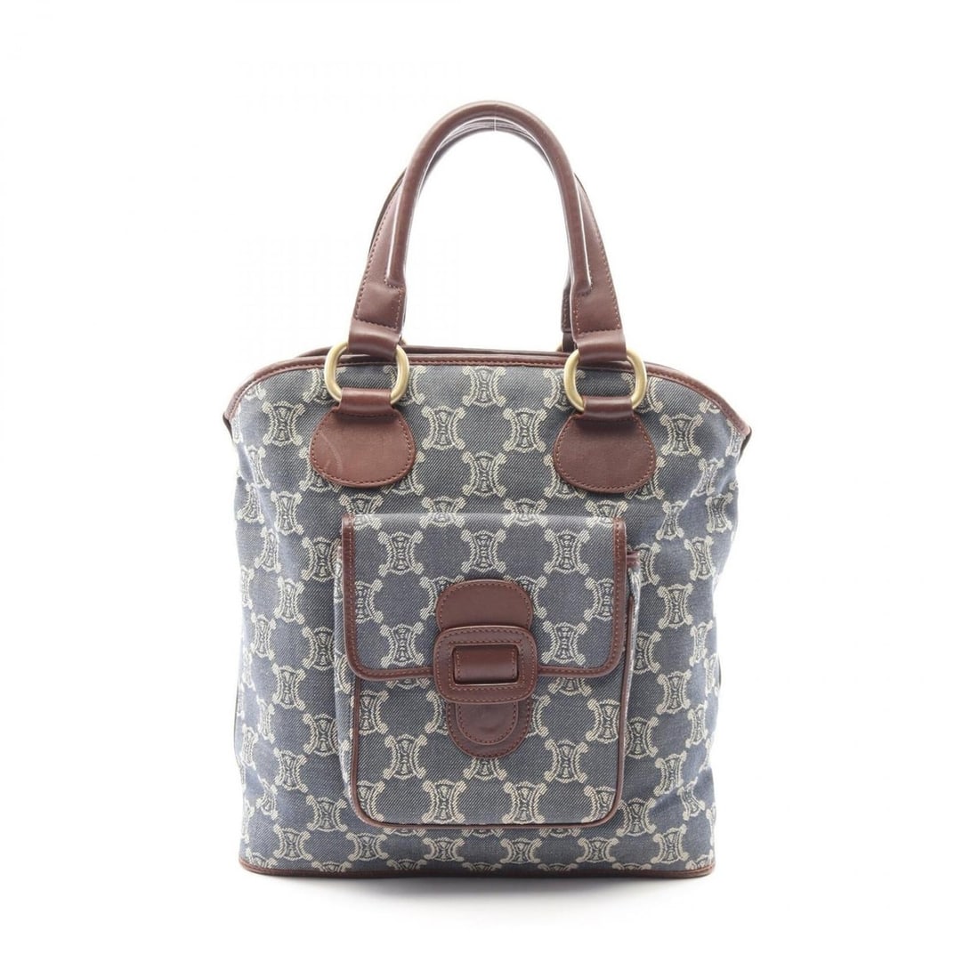 Celine Paris Macadam Tote Bag Handbag Denim Leather Women's Blue/Brown: --- Catalog ---Category: SizeSize (HxWxD): 33cm x 30cm x 9cm / 12.99'' x 11.81'' x 3.54''Category: DesignType: Handbag, Tote bagColor: Blue, BrownGender: WomenMaterial: Denim , Leather Category: Gener
