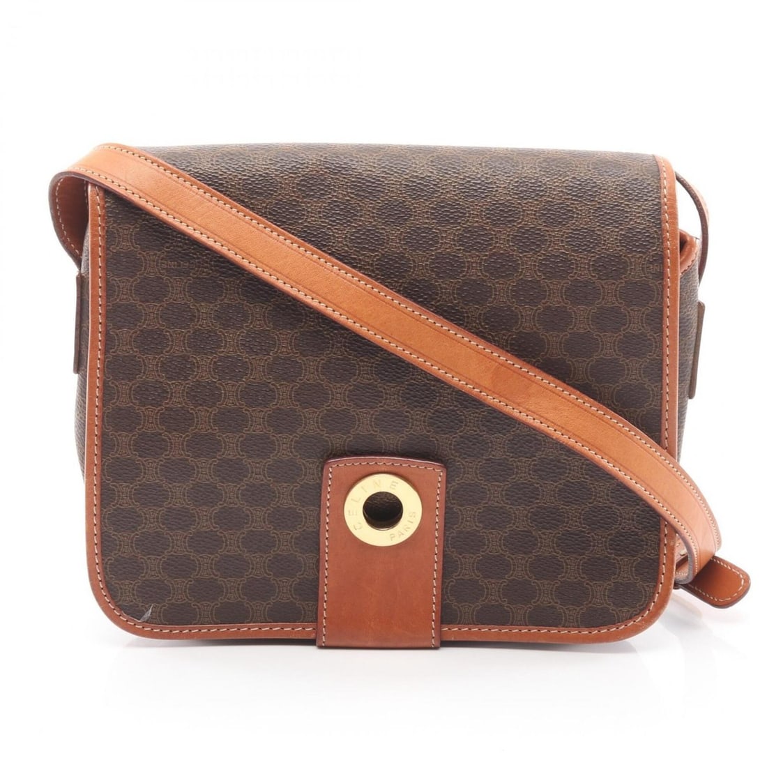 Celine Macadam Circle Logo Shoulder Bag/Handbag, Coated Canvas and Leather, Women's, Brown: --- Catalog ---Category: SizeSize (HxWxD): 19cm x 21.5cm x 6.5cm / 7.48'' x 8.46'' x 2.55''Category: DesignType: Handbag, Shoulder bagColor: BrownGender: WomenMaterial: Coated canvas , Leather Categor