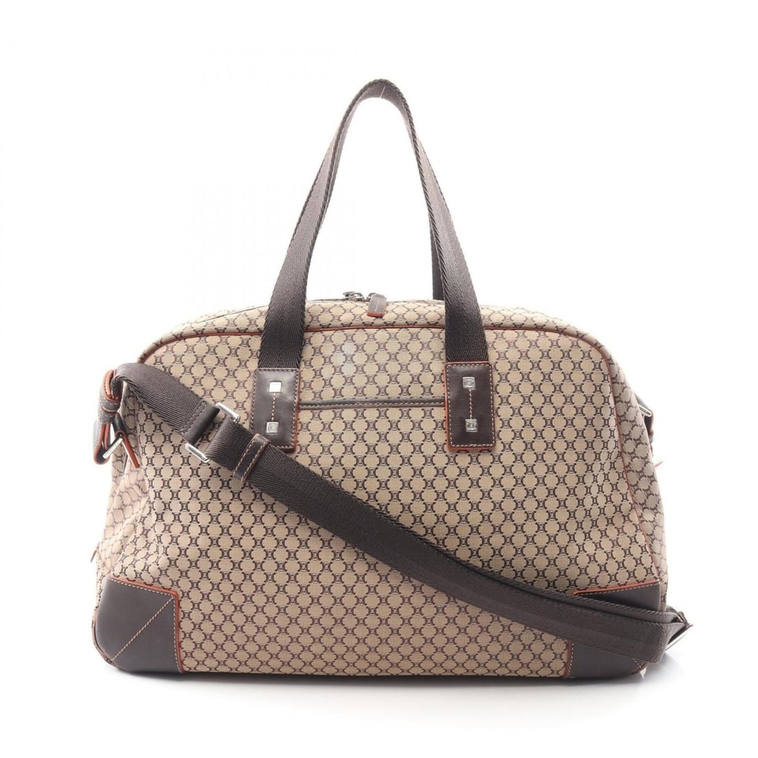 Celine Macadam 2-Way Boston Bag/Handbag, Canvas and Leather, Women's, Beige/Brown: --- Catalog ---Category: SizeSize (HxWxD): 30cm x 47cm x 17cm / 11.81'' x 18.5'' x 6.69''Category: DesignType: Boston bag, HandbagColor: Beige, BrownGender: WomenMaterial: Canvas , Leather Category: G