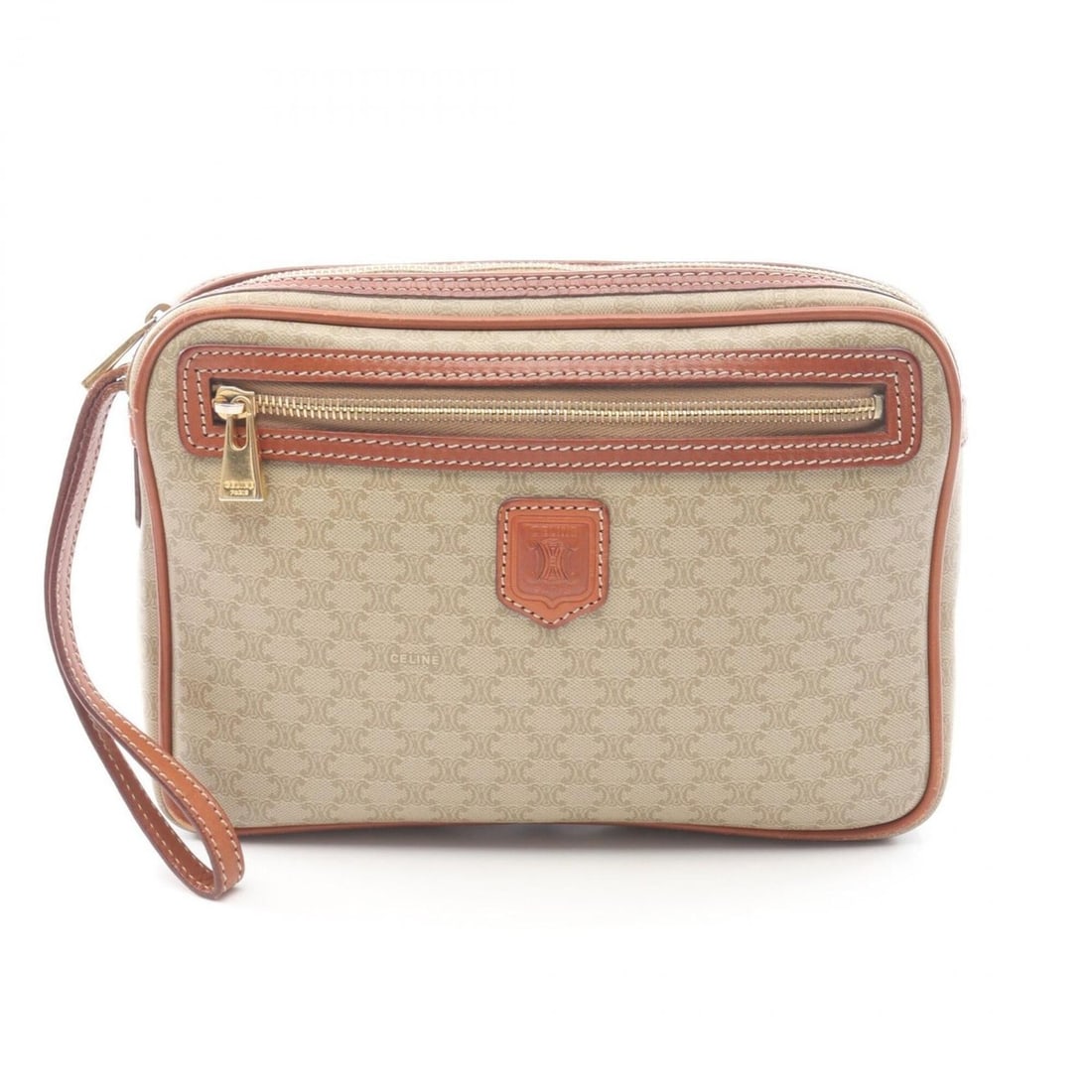 Celine Macadam Second Bag Clutch Handbag Coated Canvas Leather Women's Beige Brown: --- Catalog ---Category: SizeSize (HxWxD): 17cm x 24cm x 4cm / 6.69'' x 9.44'' x 1.57''Category: DesignType: Clutch bag, HandbagColor: Beige, BrownGender: WomenMaterial: Coated canvas , Leather Catego