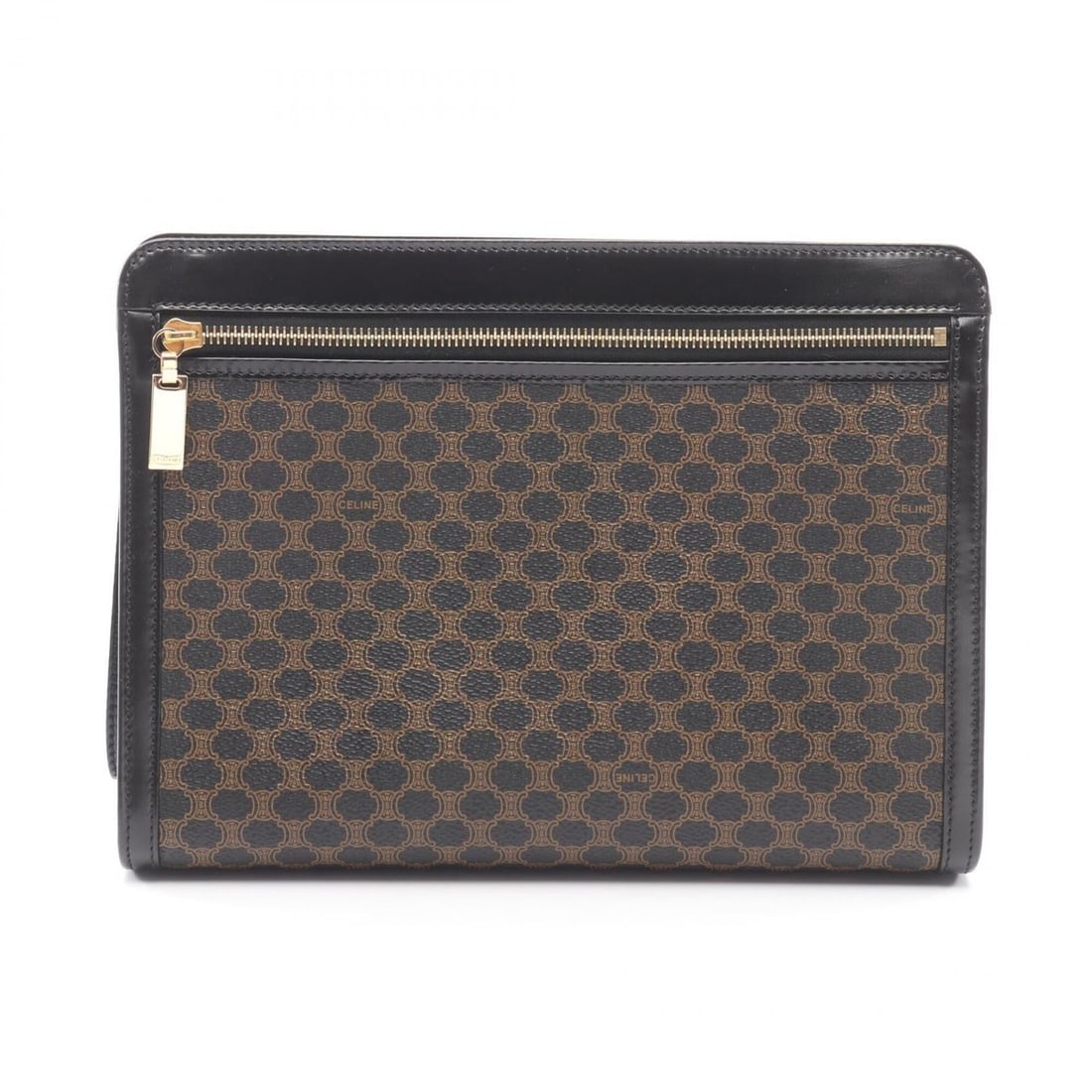Celine Macadam Second Bag Clutch Handbag Coated Canvas Leather Men's Women's Black Brown: --- Catalog ---Category: SizeSize (HxWxD): 20cm x 28cm x 5cm / 7.87'' x 11.02'' x 1.96''Category: DesignType: Clutch bag, HandbagColor: Black, BrownGender: Men,WomenMaterial: Coated canvas Category: G