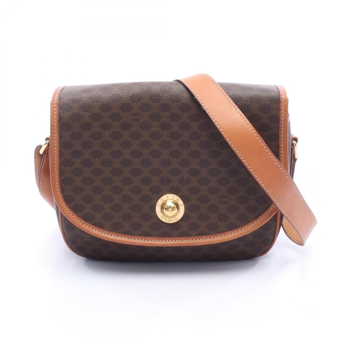 Celine Macadam Starball Shoulder Bag/Handbag, Coated Canvas and Leather, Women's, Brown: --- Catalog ---Category: SizeSize (HxWxD): 20cm x 23.5cm x 8cm / 7.87'' x 9.25'' x 3.14''Category: DesignType: Handbag, Shoulder bagColor: BrownGender: WomenMaterial: Coated canvas , Leather Category: