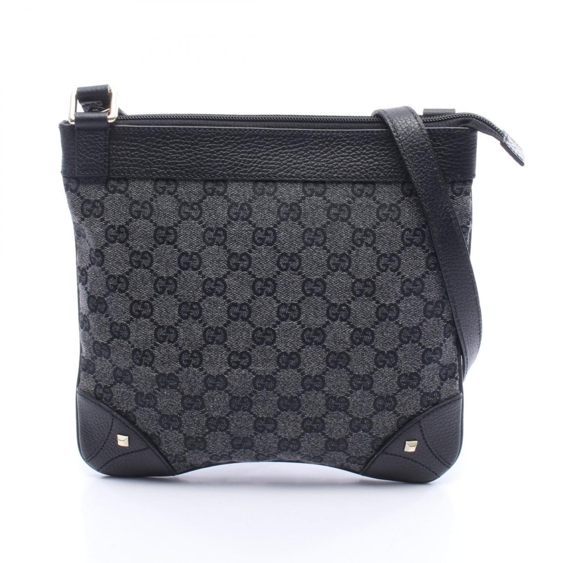 Gucci GG Canvas Shoulder Bag/Handbag, and Leather, Men's/Women's, Black, 272396: --- Catalog ---Category: SizeSize (HxWxD): 23.5cm x 25.5cm x 2cm / 9.25'' x 10.03'' x 0.78''Strap Length: 104cm - 108cm / 40.94'' - 42.51''Category: DesignType: Handbag, Shoulder bagColor: BlackGender