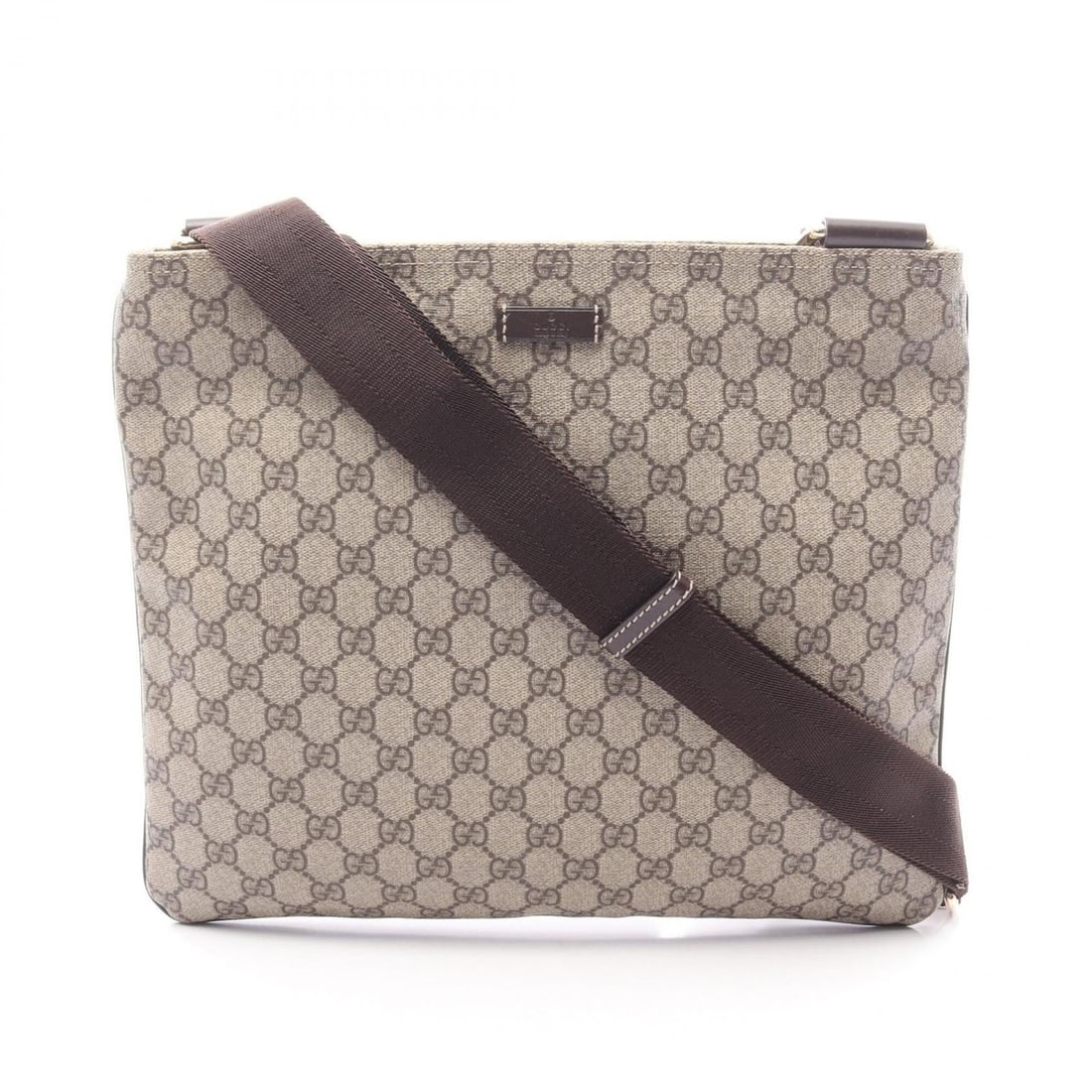 Gucci GG Supreme Shoulder Bag/Handbag, Coated Canvas and Leather, Men's/Women's, Beige/Brown, 201446: --- Catalog ---Category: SizeSize (HxWxD): 29cm x 34cm x 1cm / 11.41'' x 13.38'' x 0.39''Strap Length: 72cm - 133cm / 28.34'' - 52.36''Category: DesignType: Handbag, Shoulder bagColor: Beige, BrownGen