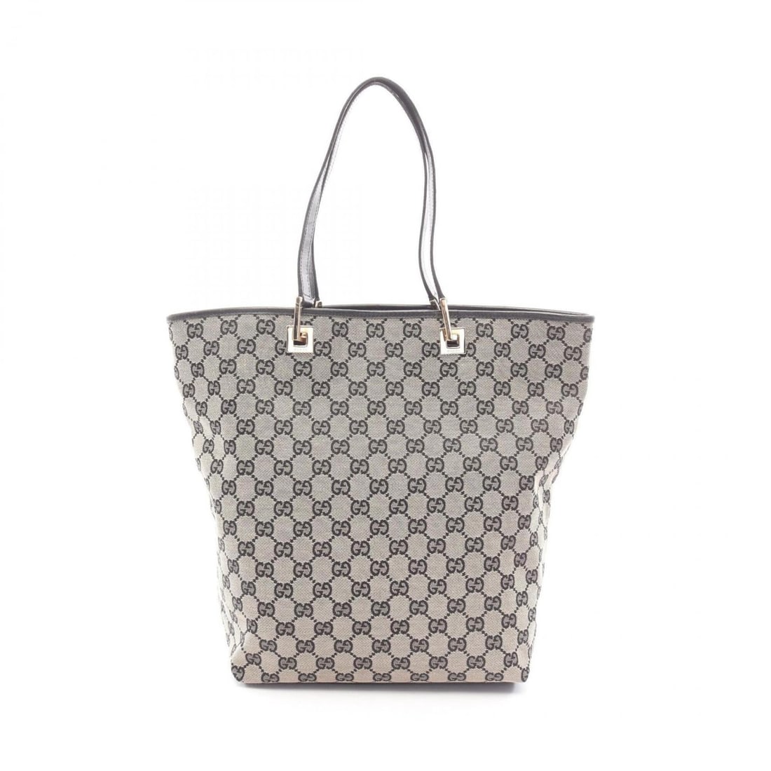 Gucci GG Canvas Tote Bag Handbag, and Leather, Women's, Beige/Black, 002?1098: --- Catalog ---Category: SizeSize (HxWxD): 32cm x 24cm x 11cm / 12.59'' x 9.44'' x 4.33''Strap Length: 48cm / 18.89''Category: DesignType: Handbag, Tote bagColor: Beige, BlackGender: WomenMaterial: GG