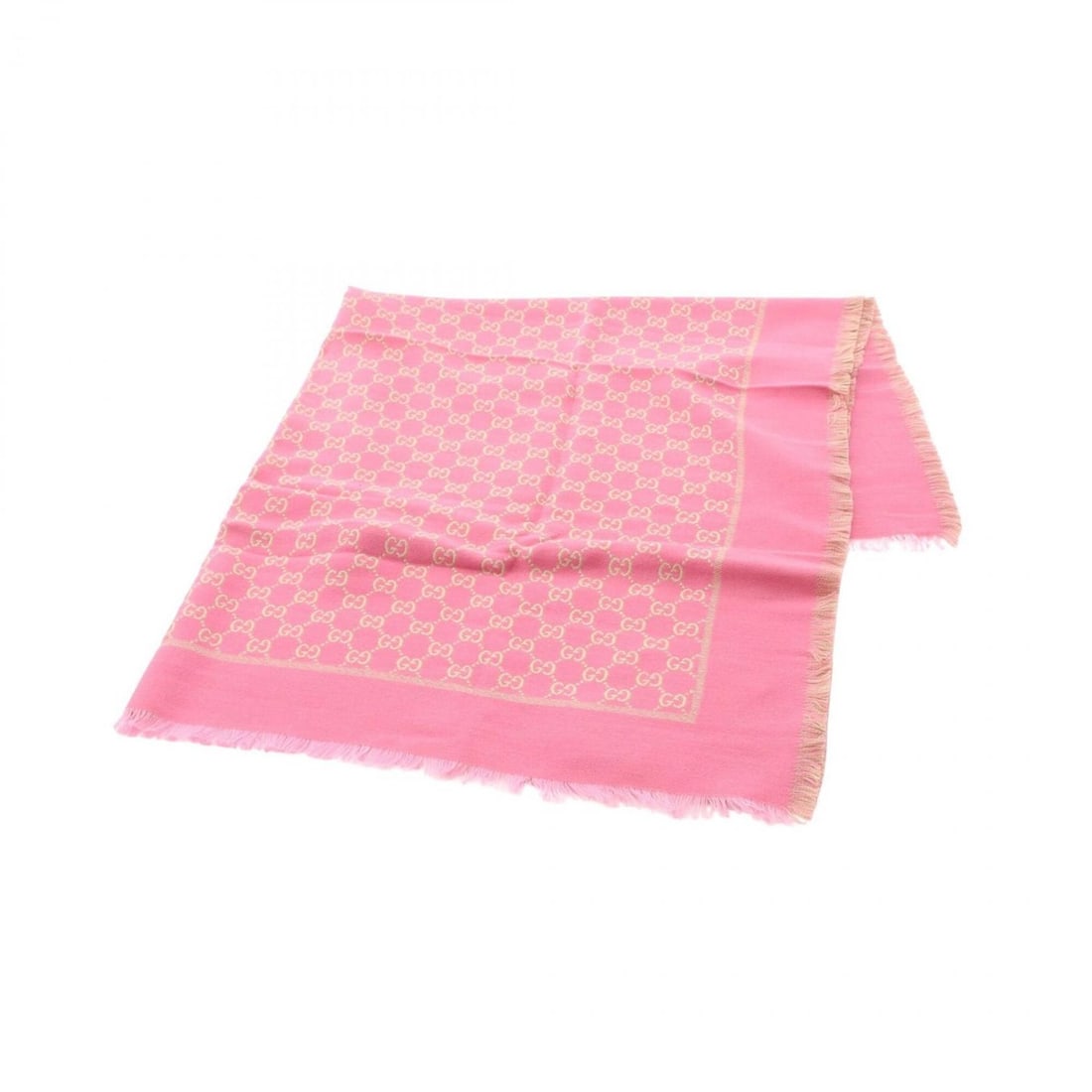 Gucci GG pattern stole, wool and cotton, women's, pink. (1 of 18)